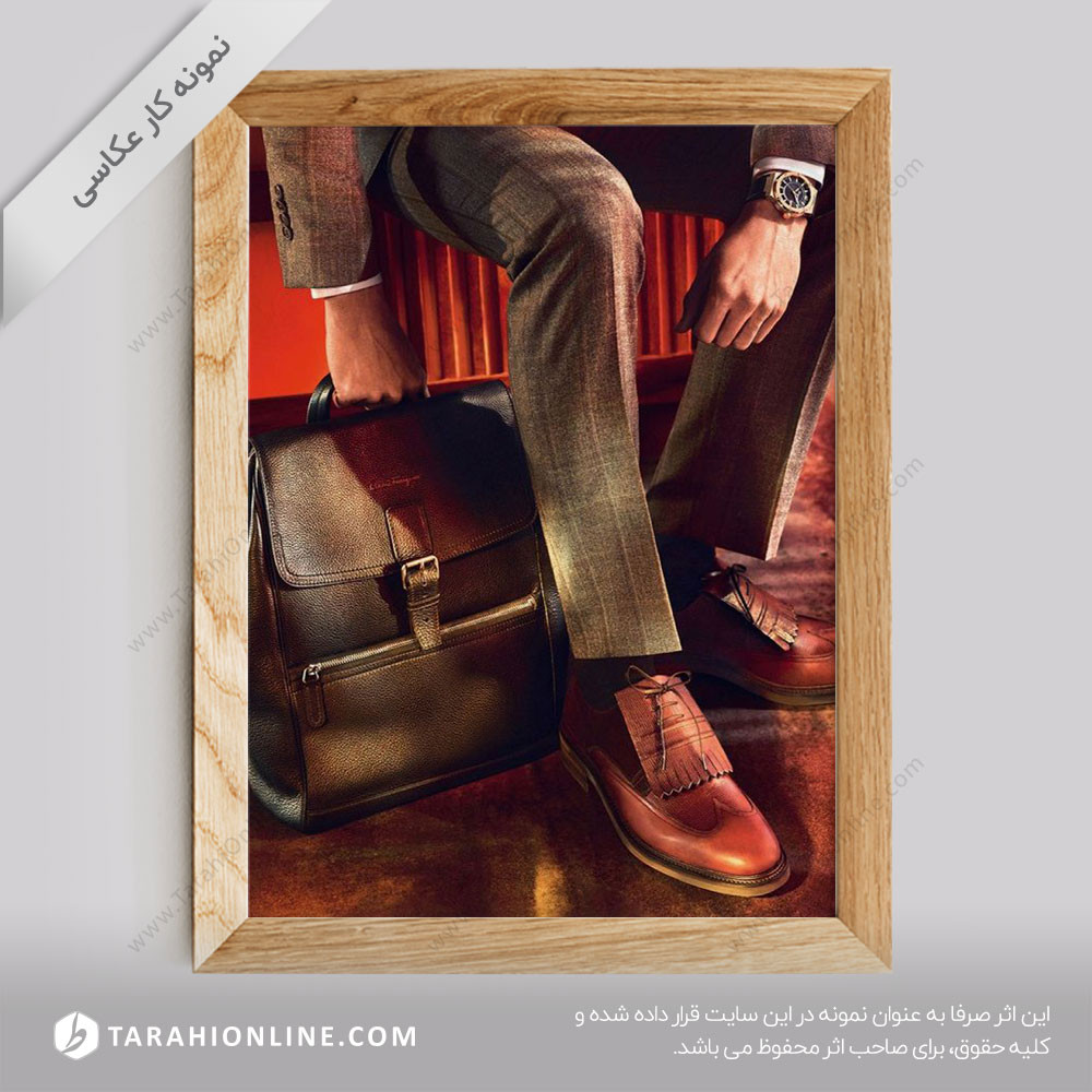 عکاسی از کیف و کفش و ساعت چرمی