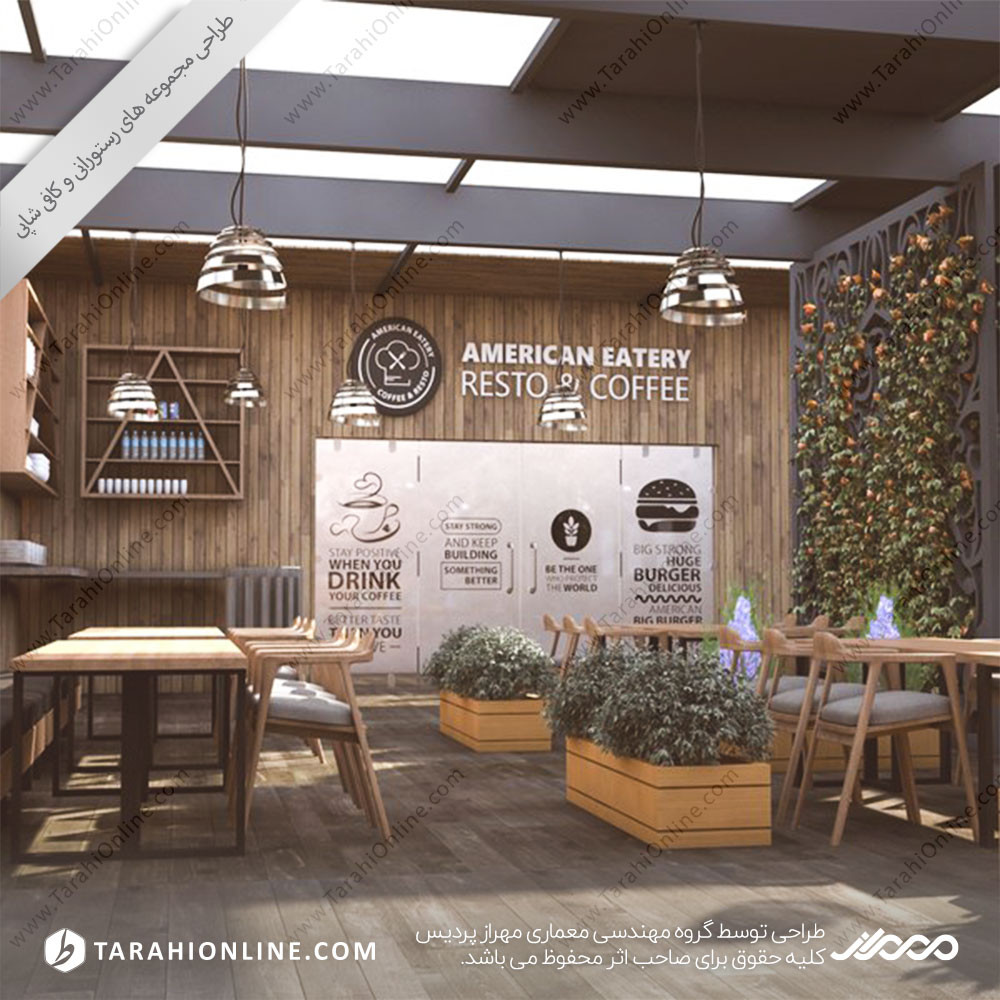 Interior design of restaurant and coffee shop ۹