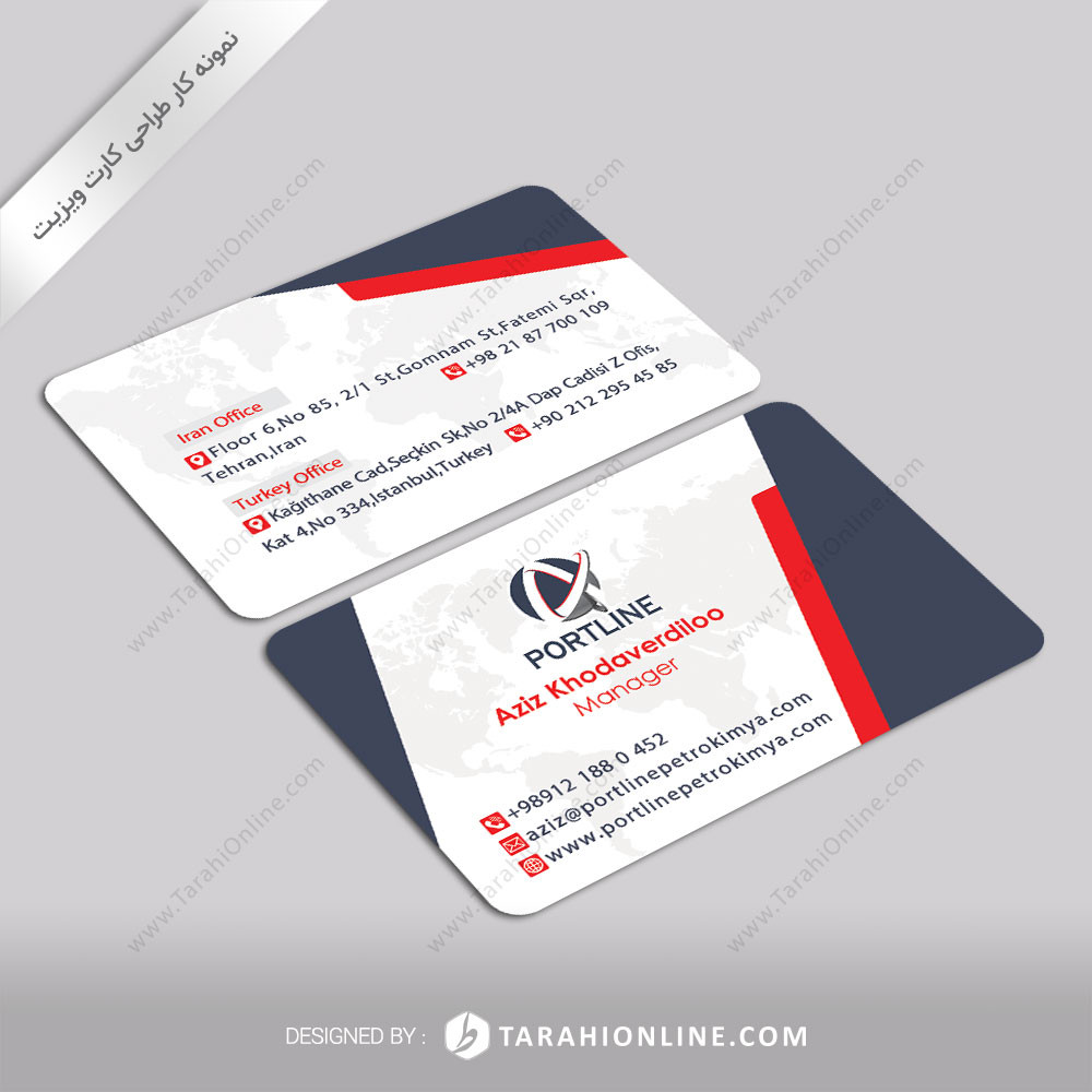 Business Card Design for Port Line