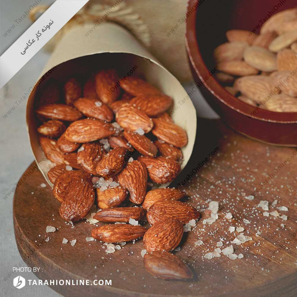 Photography of almonds ۱