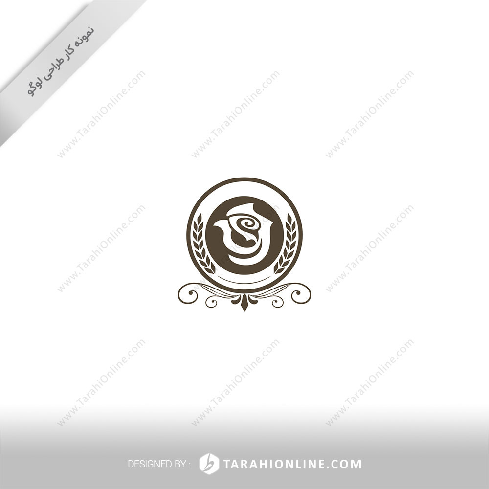 طراحی لوگو تصویری گلاب و گندم ایرانیان