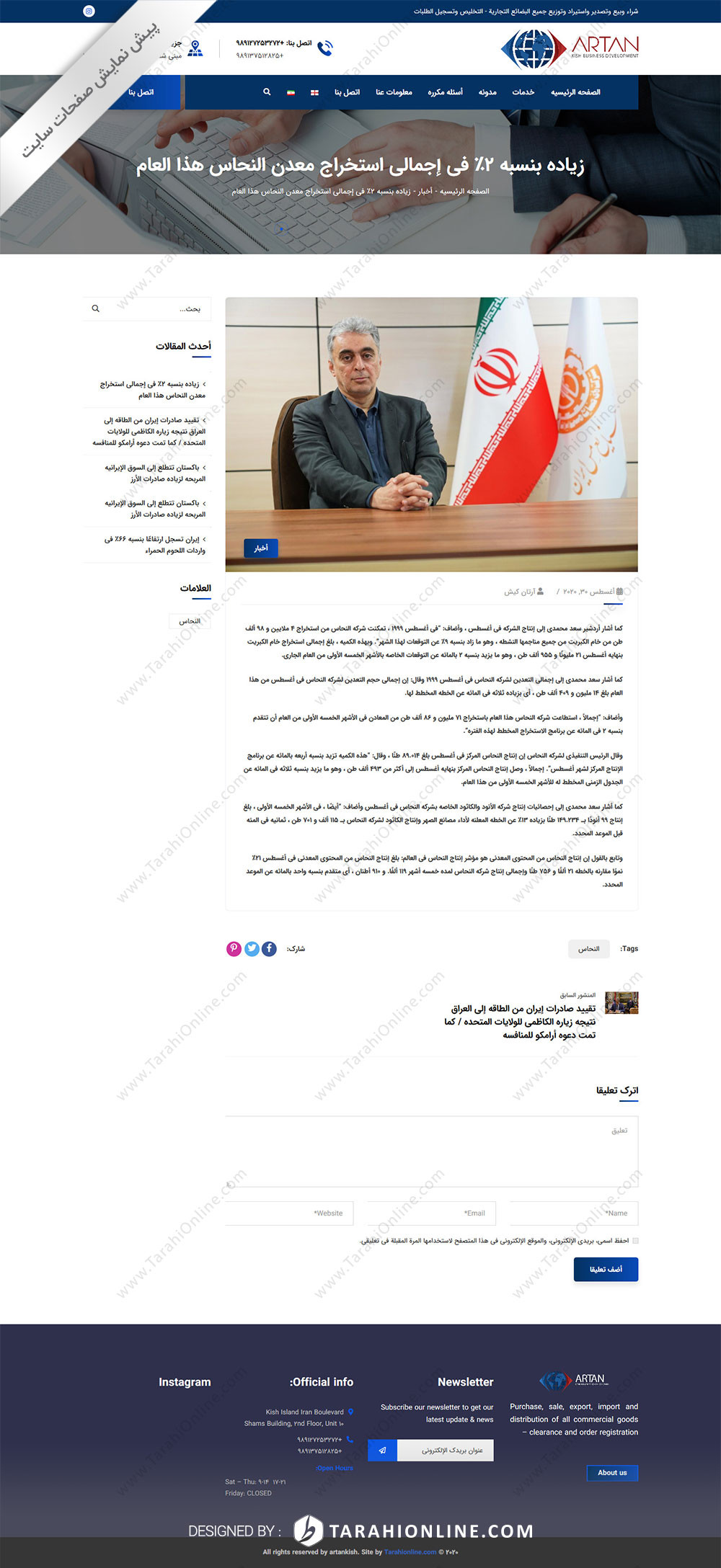 Web Design for Artan Kish company - Image 21