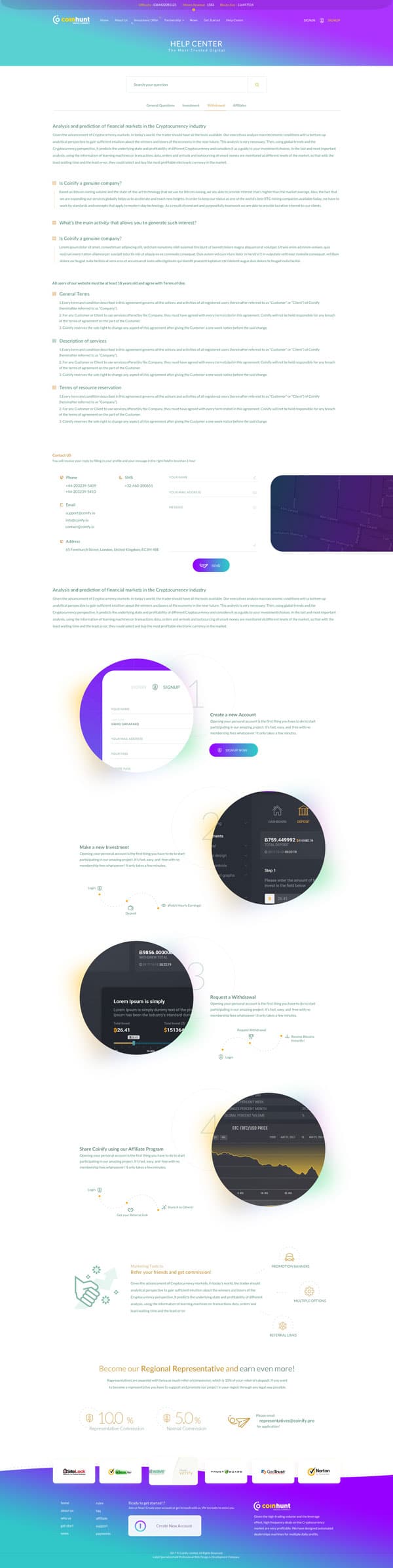 تبدیل PSD به HTML سایت کوین هانت