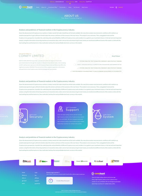 تبدیل PSD به HTML سایت کوین هانت