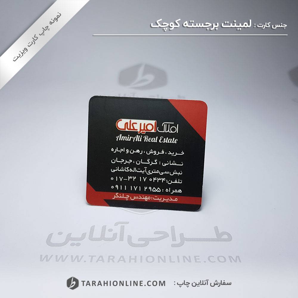 چاپ کارت ویزیت املاک امیر علی