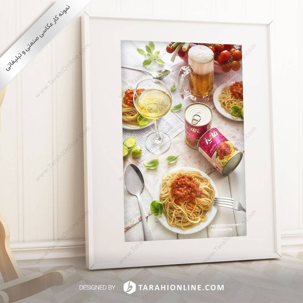 عکاسی مواد غذایی کنسرو سس ماکارونی فایز