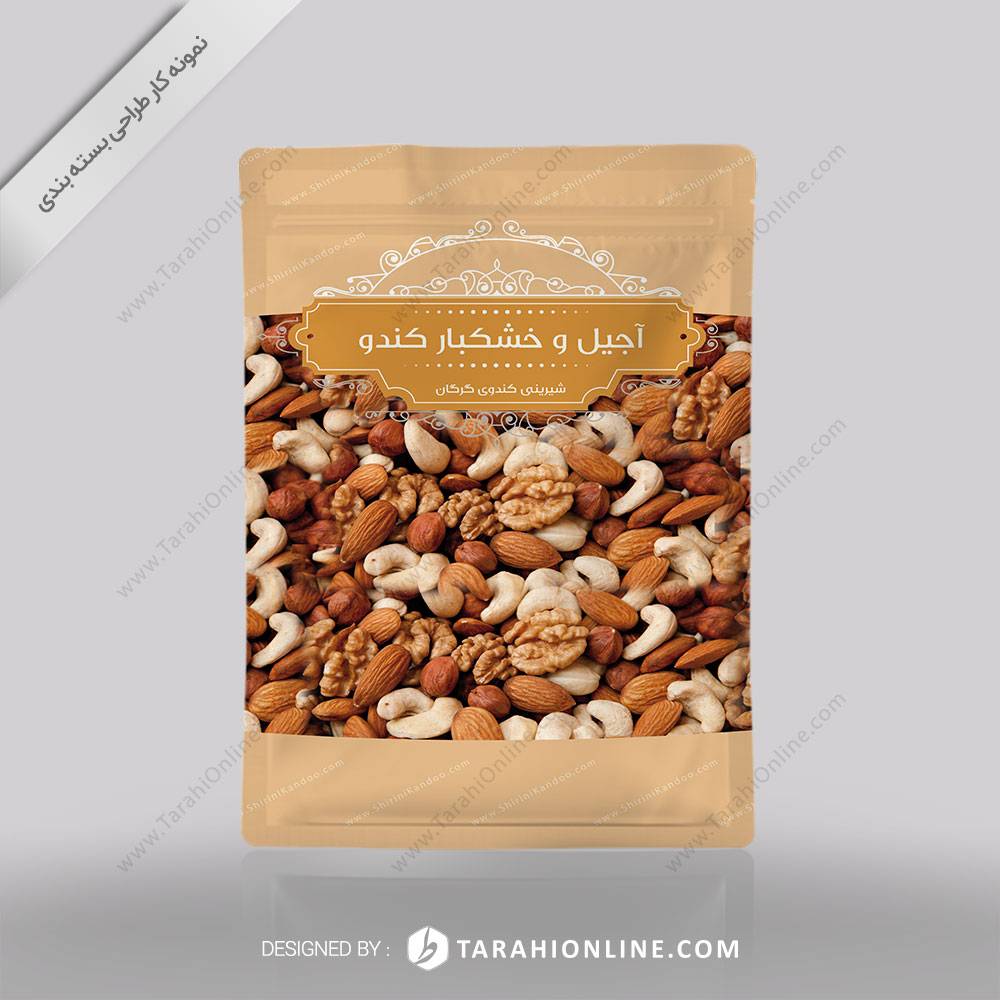 طراحی بسته بندی آجیل و خشکبار کندو